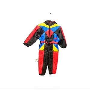 Vintage 80s 90s Colorblock Snow/ski Suit Size Boys 7 Winter Apparatus